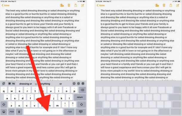 The virtual trackpad makes text selection in iOS much easier