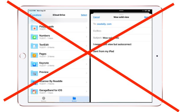 How to disable Split Screen on iPad