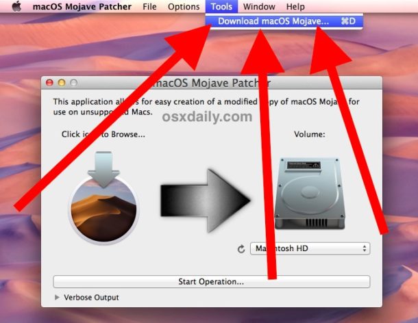 Choose Download MacOS Mojave