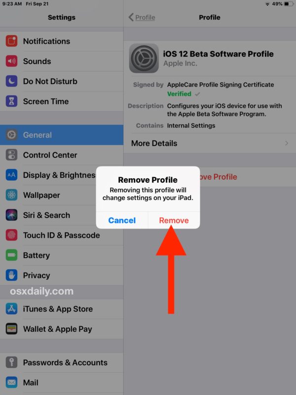 How to leave iOS 12 beta program