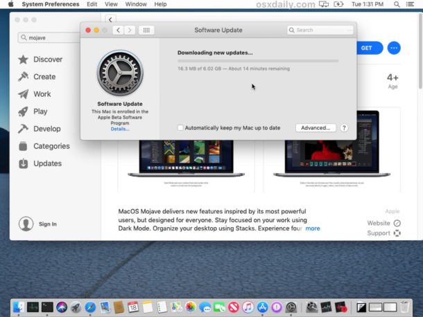 How to download the final version of macOS Mojave to the beta build to update to final