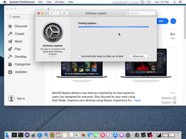 How to update macOS Mojave beta to final version 