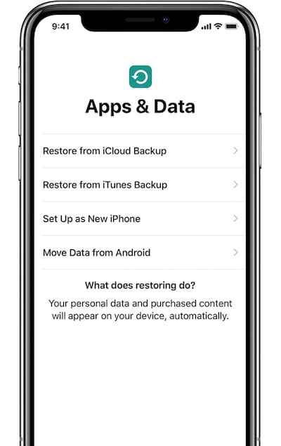 Restore from iTunes backup for the fastest iPhone XS migration and data transfer for most users