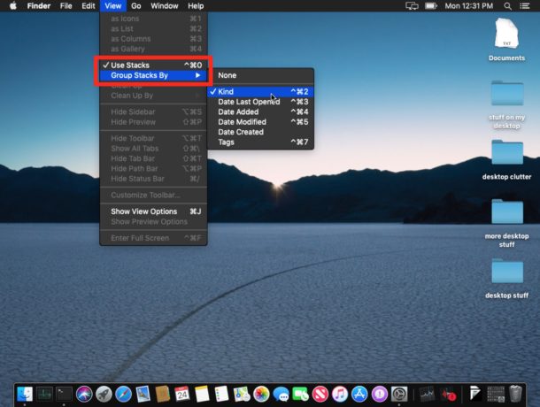 Desktop Stacks cleans up a messy desktop instantly