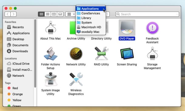 auditorium Encommium gezantschap How to Use & Access DVD Player in MacOS Mojave | OSXDaily