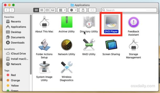 werknemer had het niet door Split How to Use & Access DVD Player in MacOS Mojave | OSXDaily