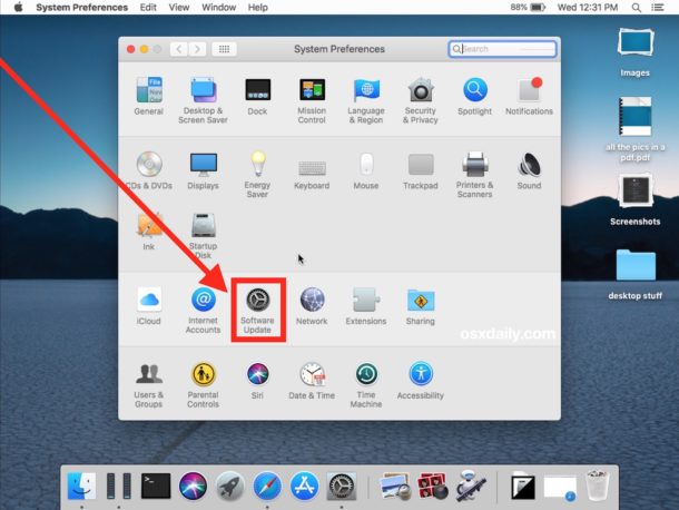 How to update system software in MacOS