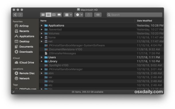 How to Use a Hidden *Darker* Dark Mode Theme in MacOS Mojave - OS X Daily