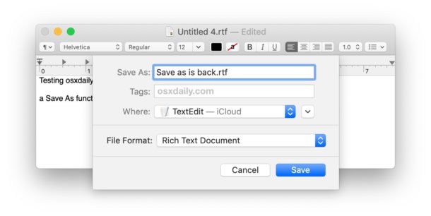 Get Save As Shortcut back in Mac OS