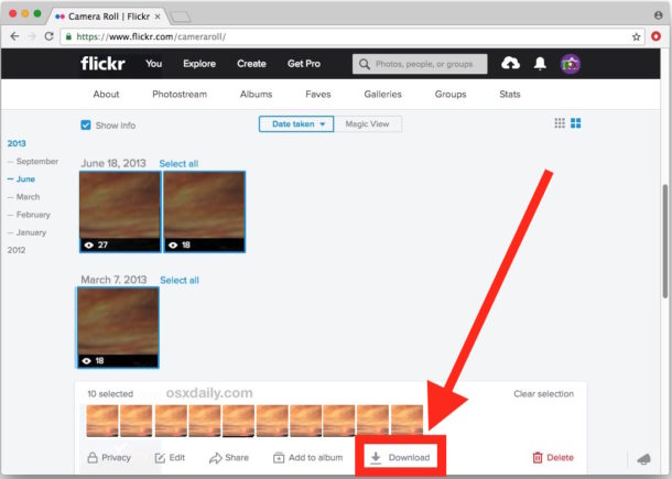 how to download a photo from flickr