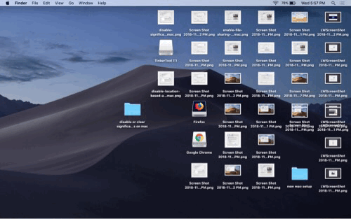 Mac Stacks cleaning up a messy desktop