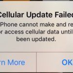 iPhone cellular update failed alert no service cellular failed