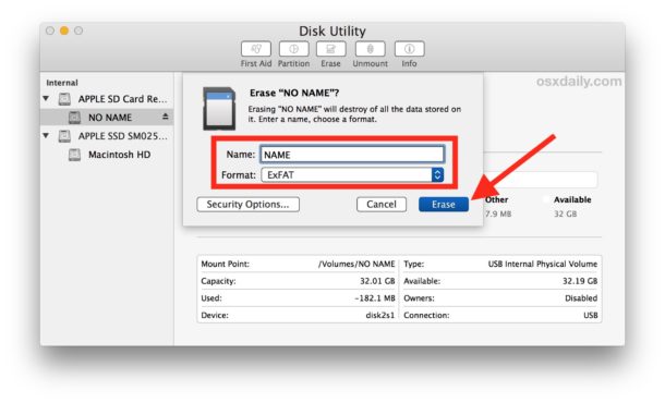 How to format an SD Card on Mac