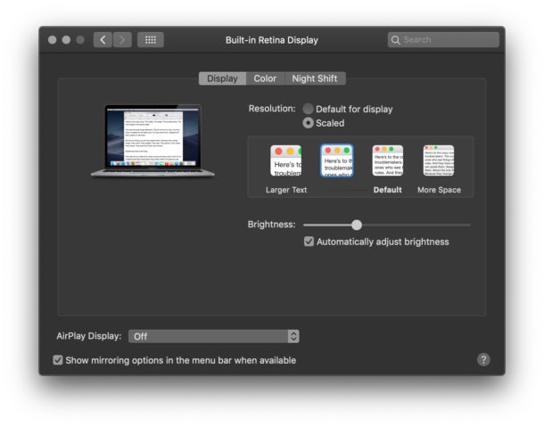 Уменьшите яркость экрана, чтобы увеличить время автономной работы ноутбуков Mac