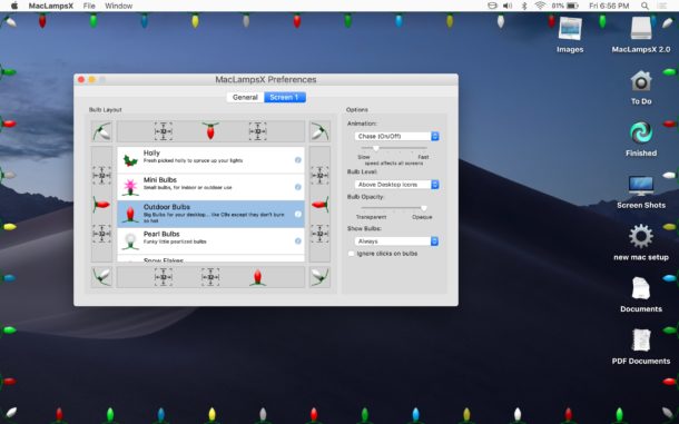 MacLampsX Christmas lights for Mac desktop