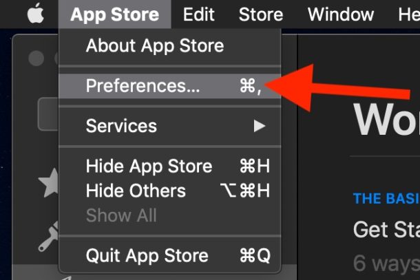 Access the Mac App Store Preferences