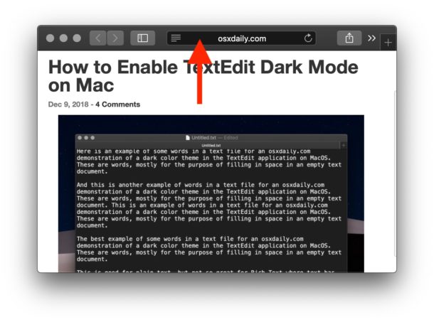 The darker dark gray shows Private Browsing is enabled on Mac Safari