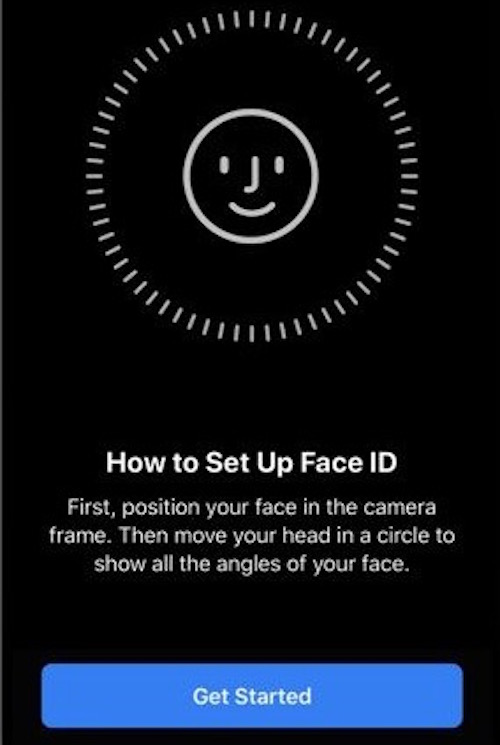 Setup Face ID on iOS