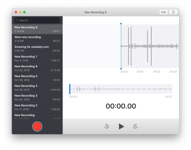 Recorded Voice Memos on Mac