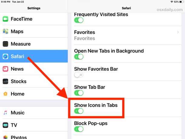 How to show website favorite icons in Safari for iPhone or iPad