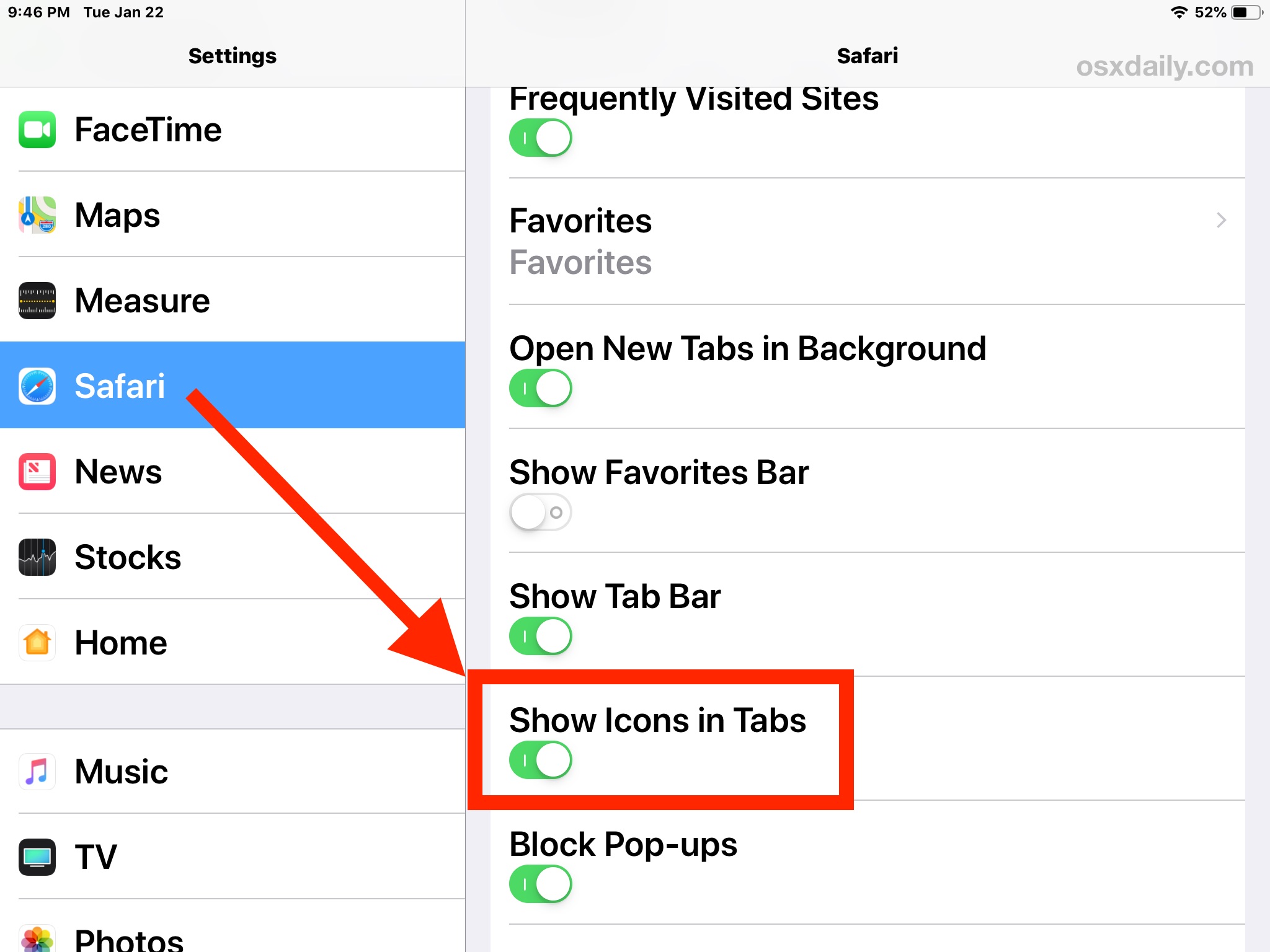 safari toolbar show icon and text