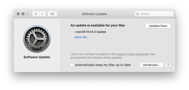 MacOS Mojave 10.14.3 update