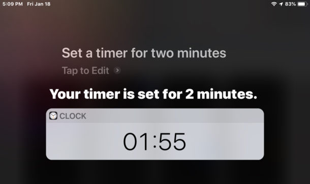 Set a timer with Siri in iOS