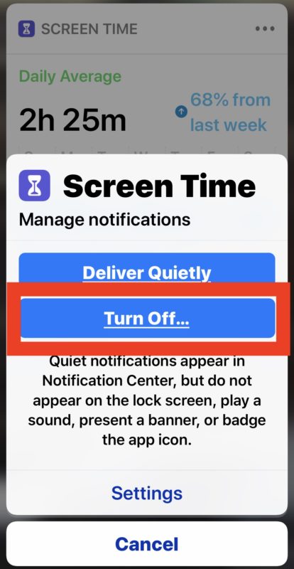 How to turn off Screen Time Weekly Report notifications in iOS