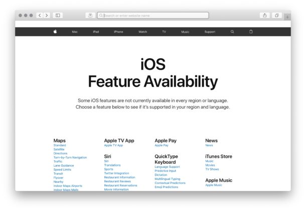 Check iOS feature availability per country