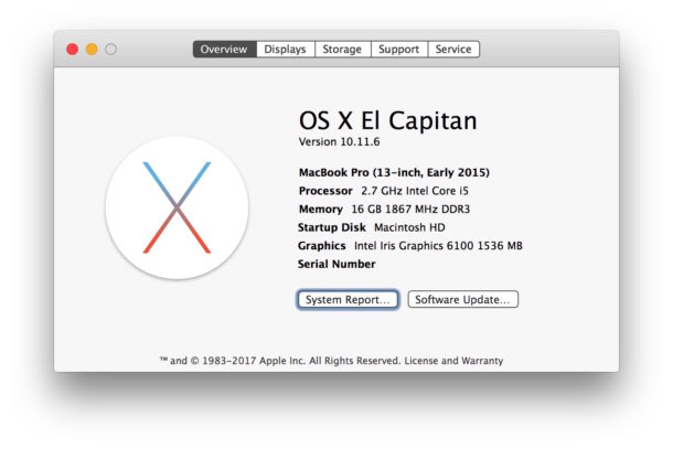 Проверка того, какая версия Mac OS X работает на Mac