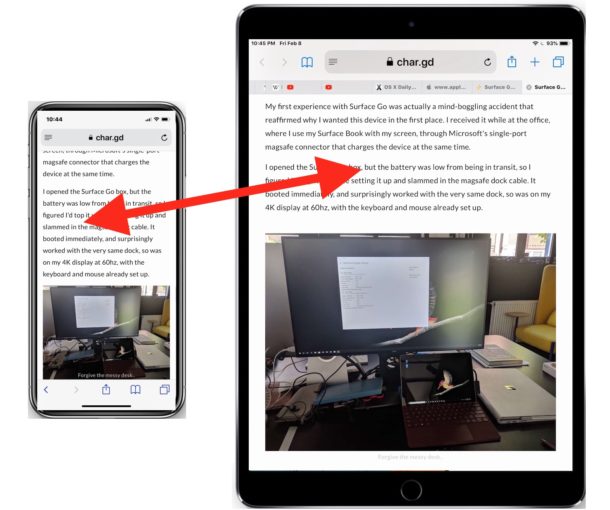 How to Handoff Safari webpages from iPhone to iPad or iPad to iphone