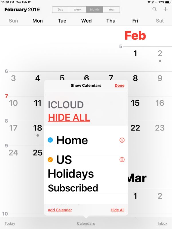 Larger fonts in Calendar for iPad