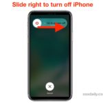 Power down the iPhone by swiping on Slide to Power Off