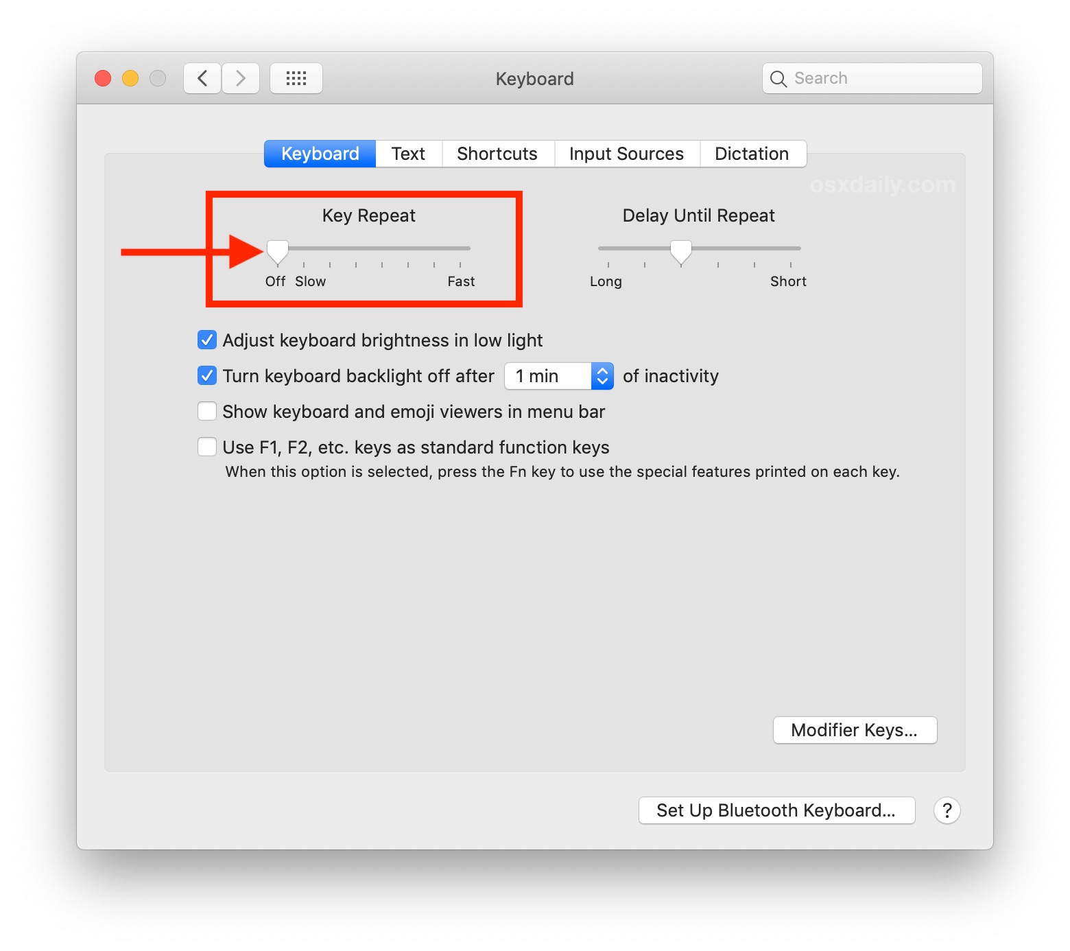 How to fix double typing keys on Mac by turning off key repeat