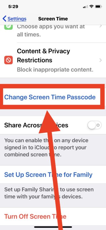 How to change Screen Time Passcode iPhone