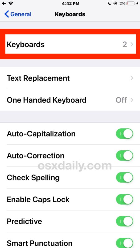 Как удалить кнопку Emoji с клавиатуры iOS