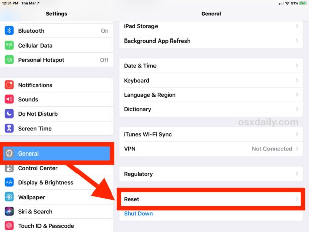 How to reset iPad to factory settings and erase it