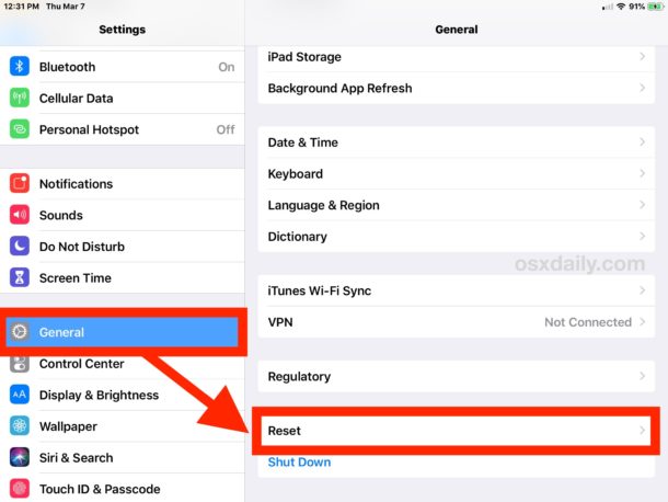 how to factory reset ipad air 4