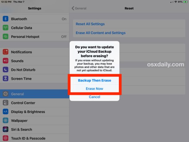 How to Reset iPad to Factory Settings