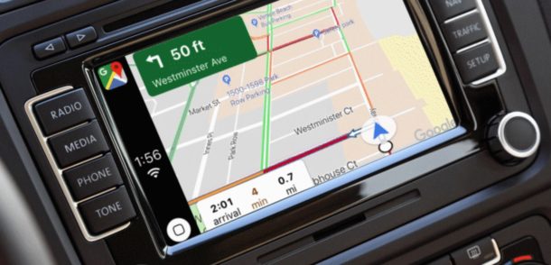 Использование Google Maps на CarPlay