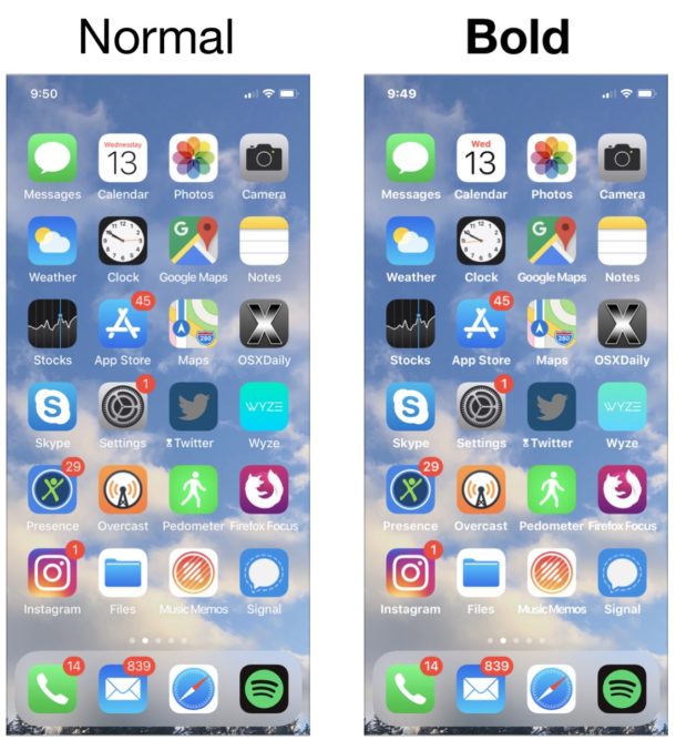howto bold text iphone ipad