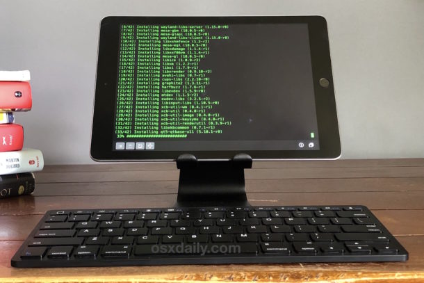 Cheap and easy iPad desk workstation setup with iPad stand and iPad keyboard