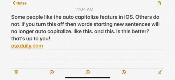 How to stop auto capitalization of words on iPhone and iPad