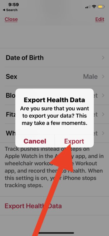 How to export Health data from iPhone