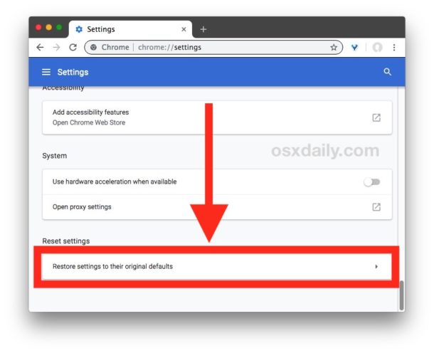 How to reset Chrome to default settings