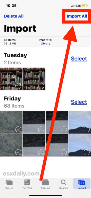 How to import all photos from camera or SD card to iPhone