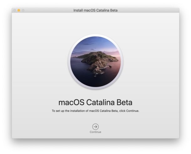 Install MacOS Catalina Beta screen