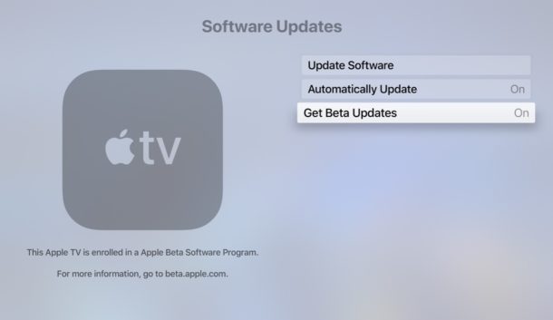 How to turn on Apple TV beta software updates