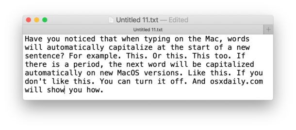 How to Disable auto capitalizing words on Mac