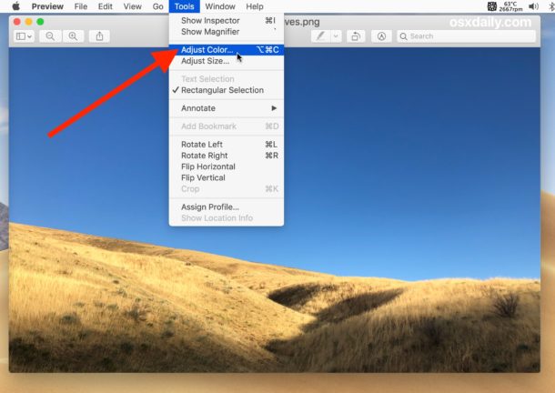 Как инвертировать цвет изображения на Mac с предварительным просмотром